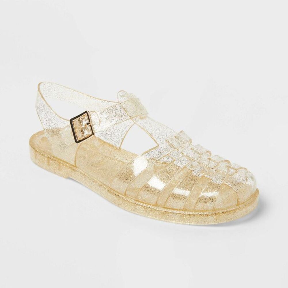 wild fable Gold Glitter Jelly Sandals
